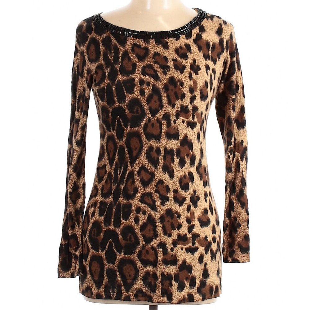 INC cashmere blend leopard sweater